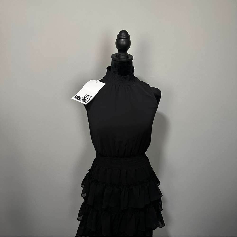 NWT Love Moschino Black Ruffle Dress - Picture 3 of 13